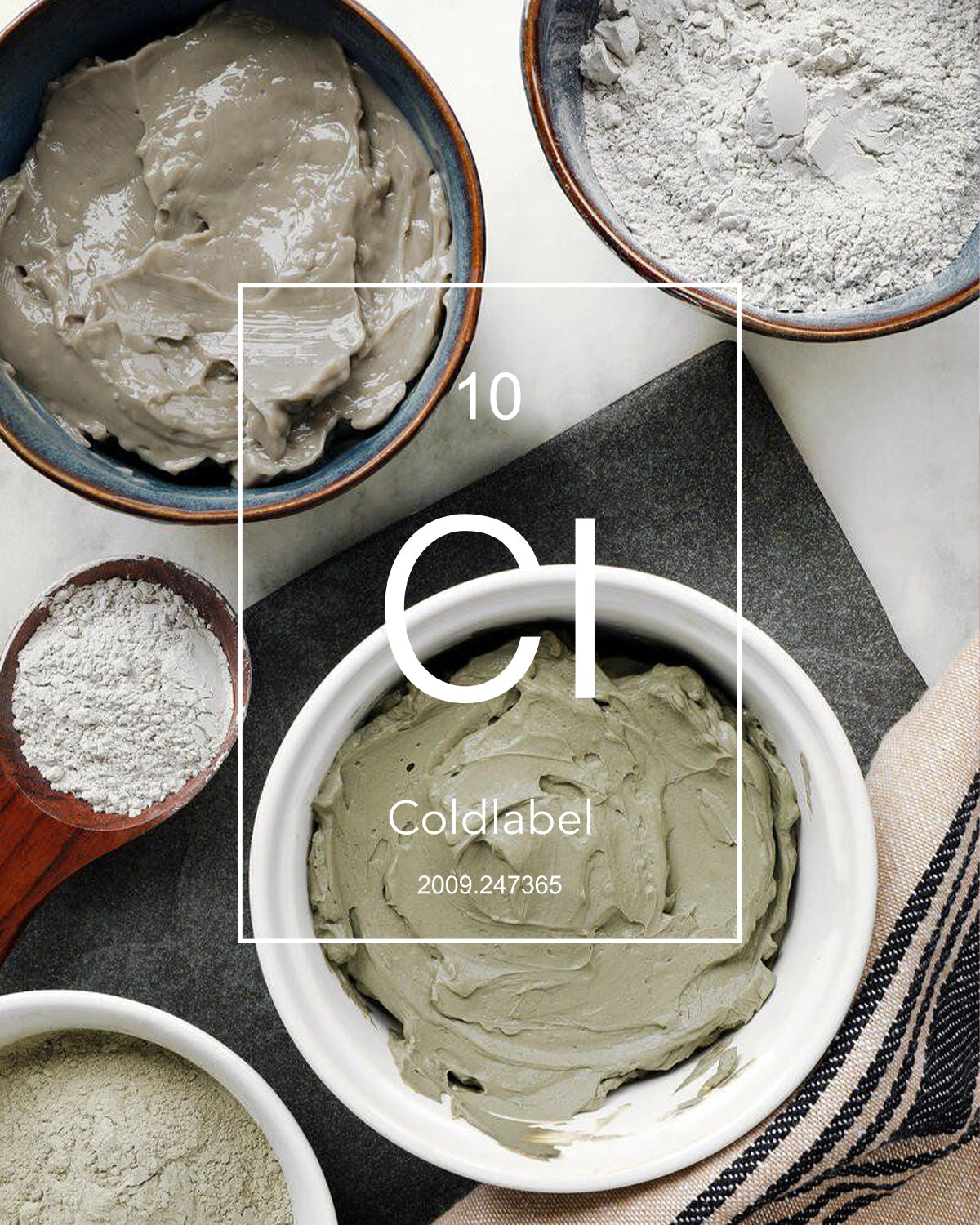 5 bowls of bentonite clay dried and prepared.