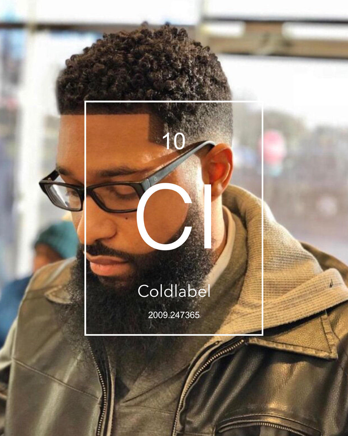 Bearded black man with glasses