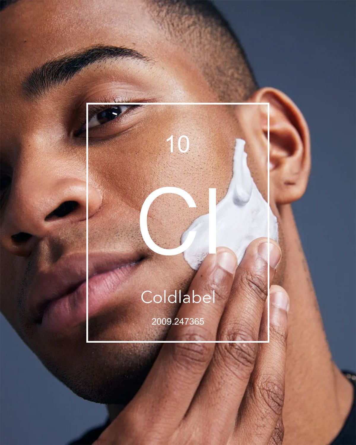 Man rubbing cream on face