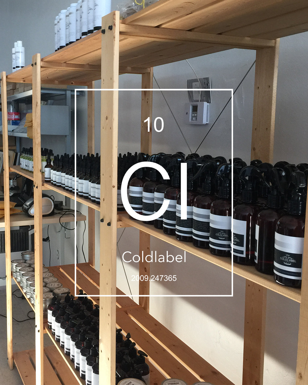 Shelf with Coldlabel products