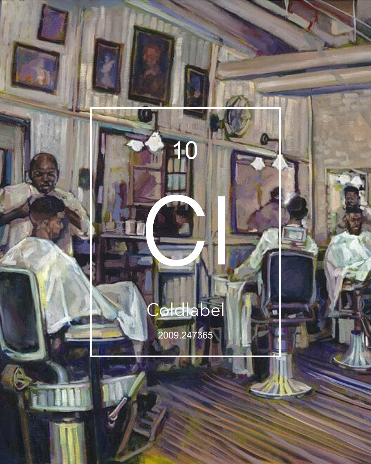 Barbershop scene watercolors art