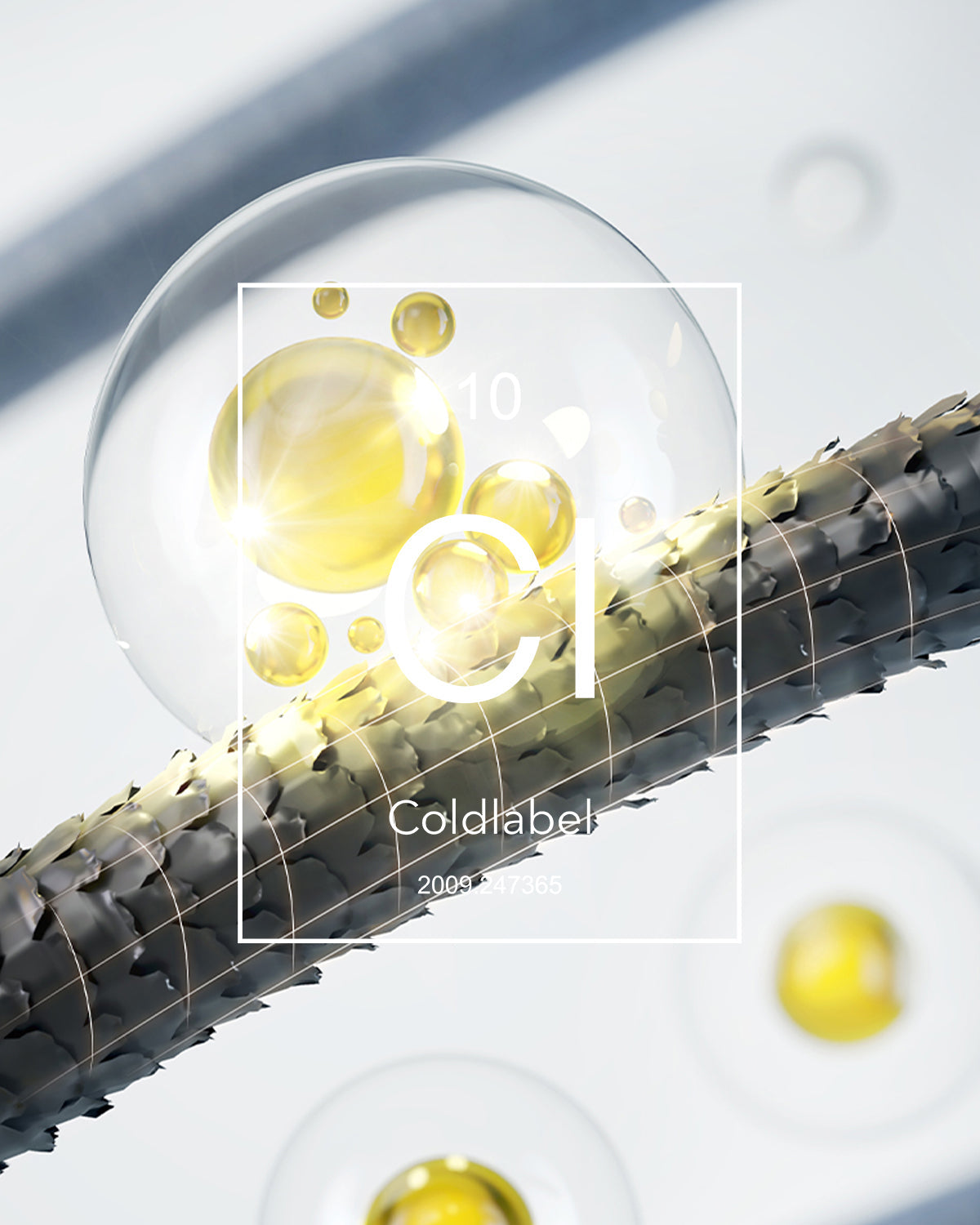 Hair strand with oil