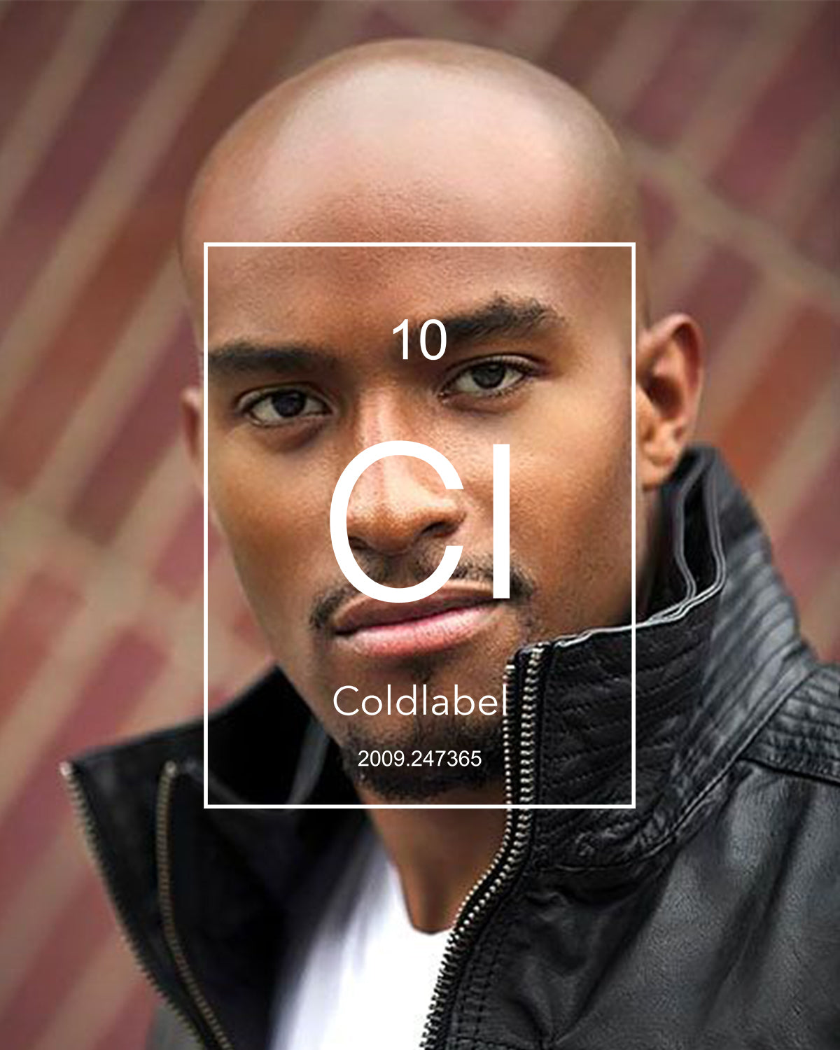 Bald black man leather jacket